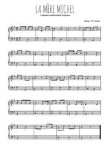 Téléchargez l'arrangement pour piano de la partition de La mère Michel en PDF